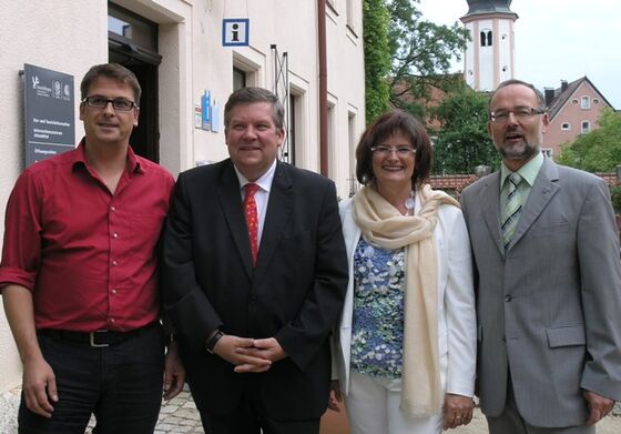 Landtagskandidat Harald Dösel, MdL Volkmar Halbleib, MdL Christa Naaß und Bürgermeister Werner Baum